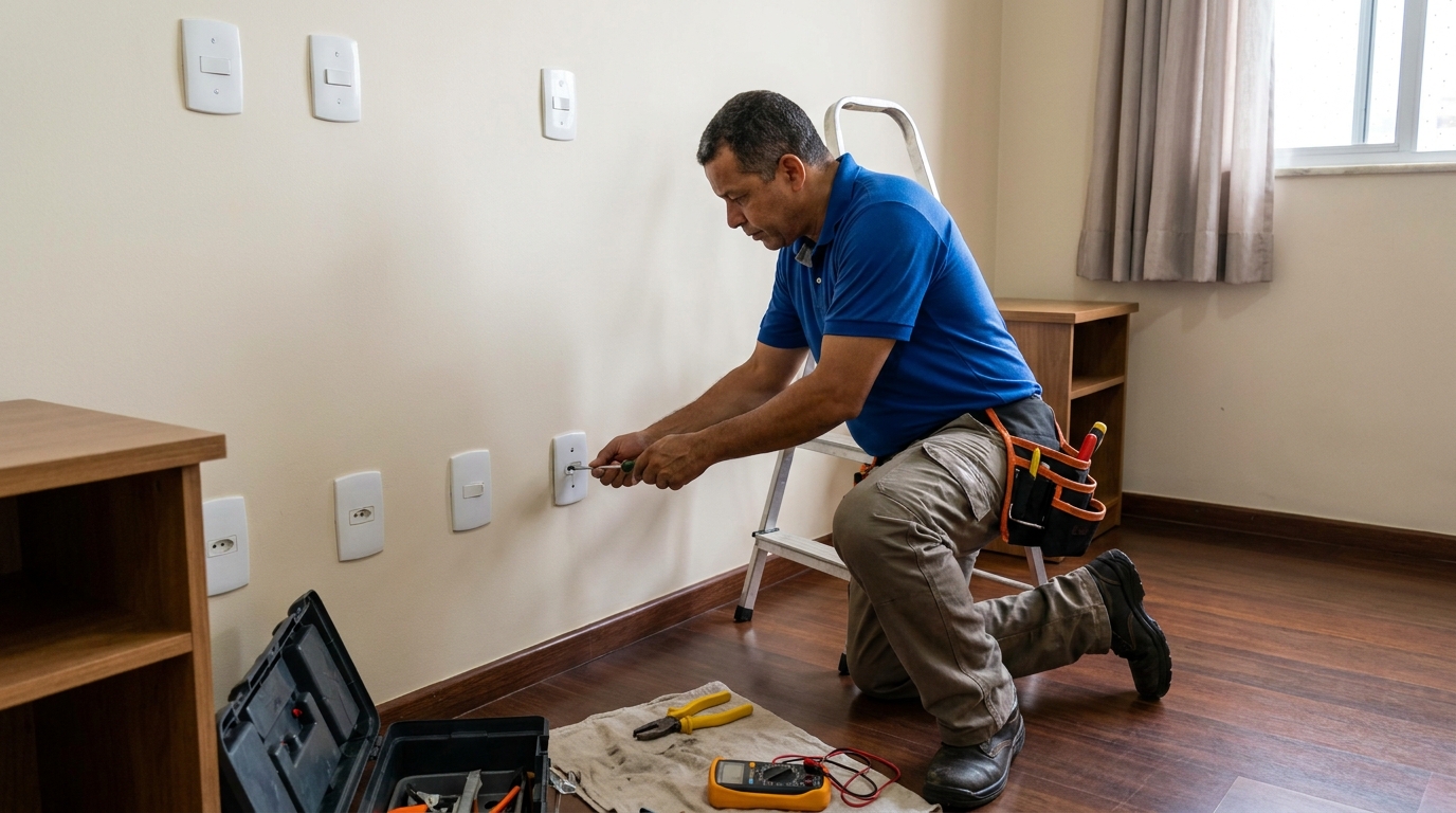 Instalacao de tomada e interruptor residencial em Maceió‑AL